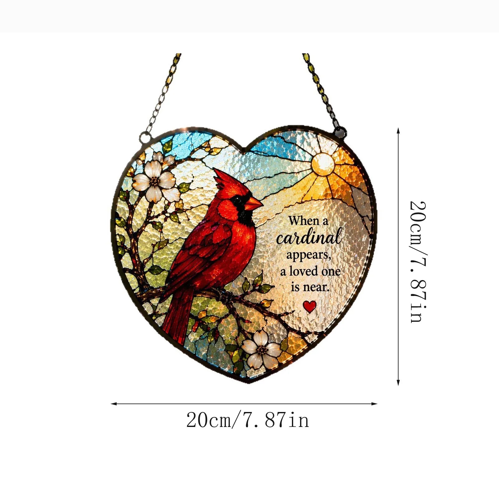 2D Acrylic Stained Glass Suncatcher Pendant Door Window Hanging Decoration with Sympathy Quote Holiday Party Gift Qme D One Size