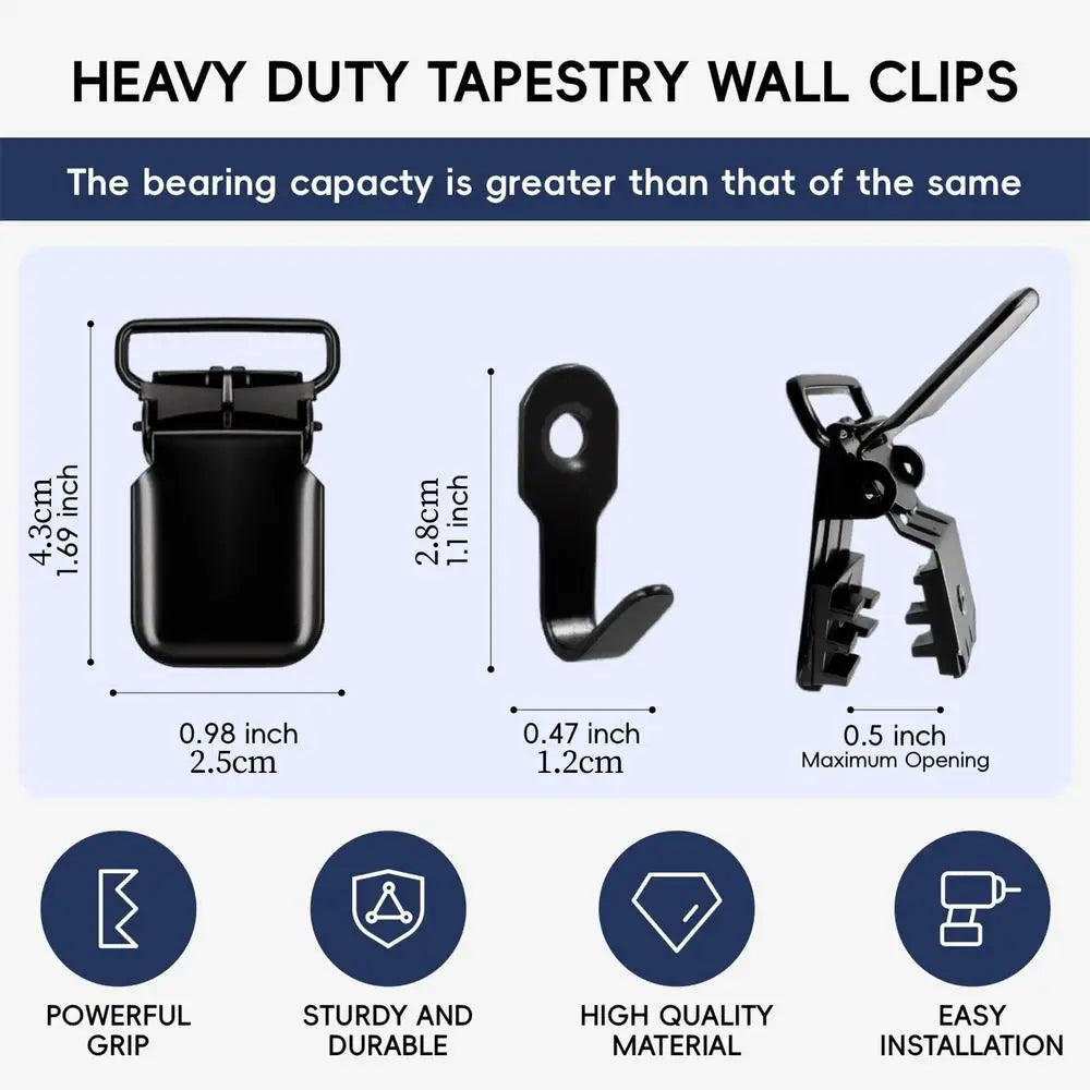 Tapestry Wall Hangers 4 Removable Heavy Duty Clip Clamps Display Qme Red China Mainland