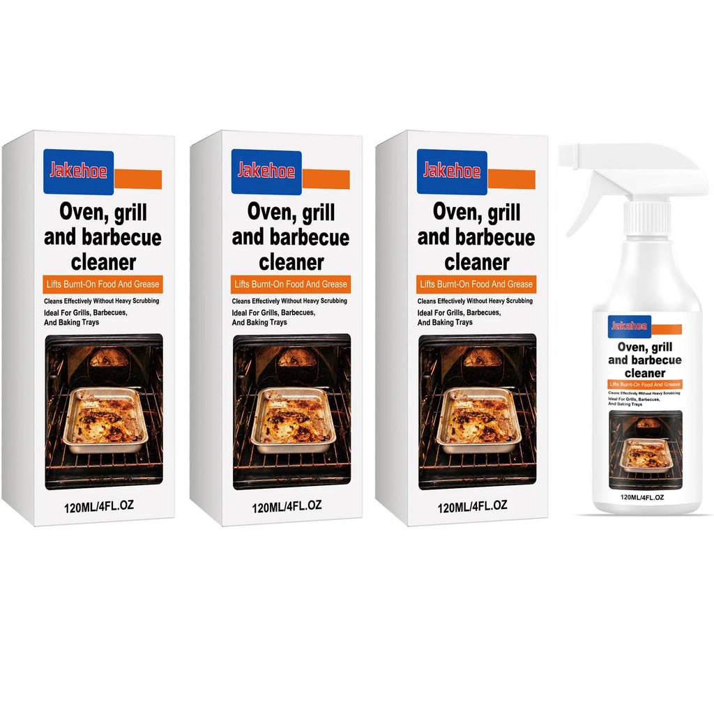 Ovens Grill Cleaning Spray Removing Burnt‑on Food Dissolving Grease No‑scrub Barbecue Baking Trays Cleaner Heavy‑duty Degreaser Qme 3 x 120ML Boxed