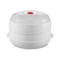 Microwave Food Steamer Heat-resistant Plastic Steaming Tray SetCC11 Qme 2st floor white
