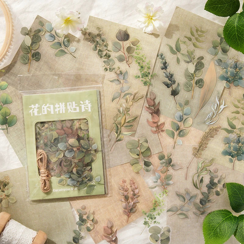 70 pcs Flowers Plant Stickers aesthetic Decorative Diary Stickers Album Scrapbooking material Hand Account Junk Journal Supplies Qme D4