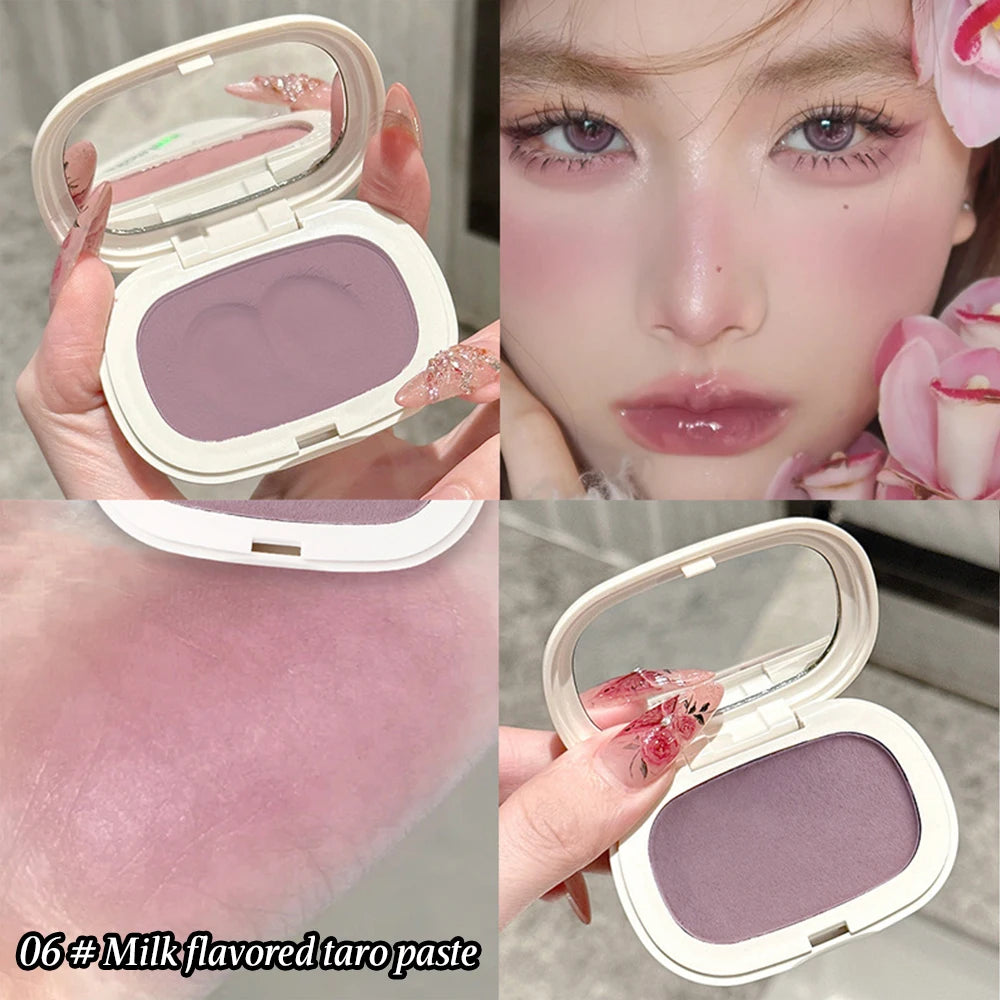 Single Color Blush Silky Texture High Color Rendering No Powder Feeling Low Saturation Long-lasting Natural Matte Blush Cream Qme 06