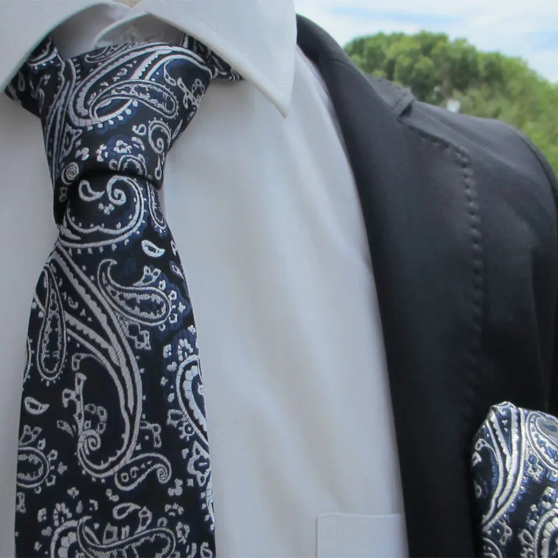 Fashion Men's Classic Paisley Ties Hanky Wedding Business Neckties Qme rt-7