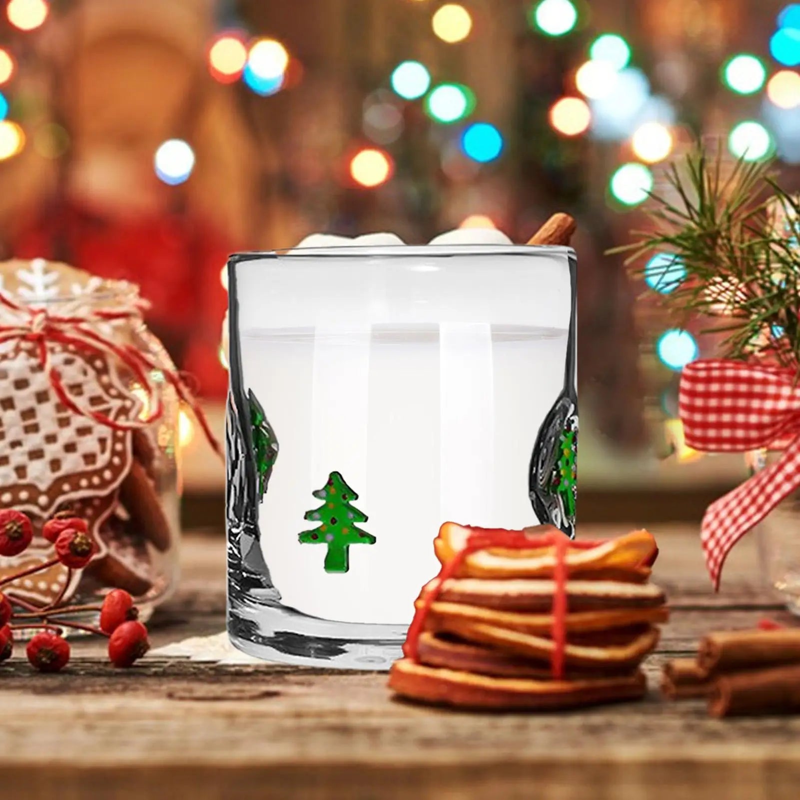 Coffee Cups Christmas Crystal Glass Cup Reusable Drinkware Glasses Qme