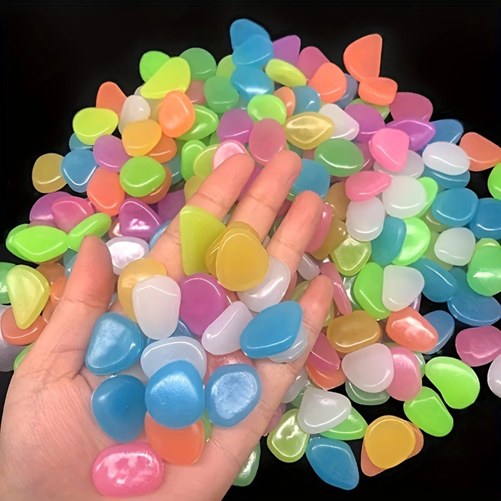 200-1000 Pcs Luminous Rock Stone Luminous Dark Garden Pebbles for Sidewalk Fish Tank Decoration, Aquariums, Fish Tanks Loom Qme Colorful 200PCS