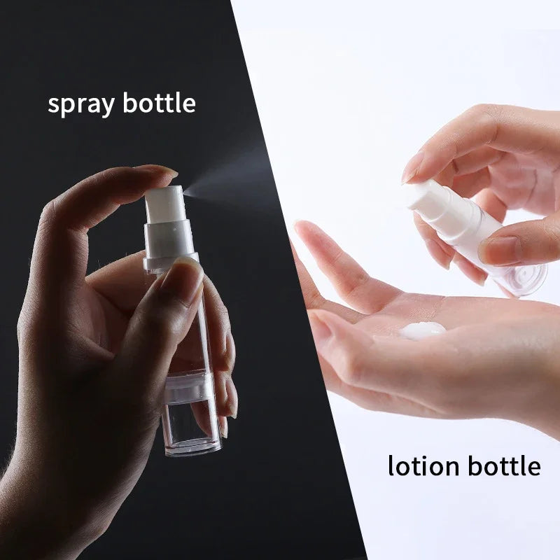 5 10 Mini Portable Vacuum Press Bottle Empty Liquid Lotion Spray Qme