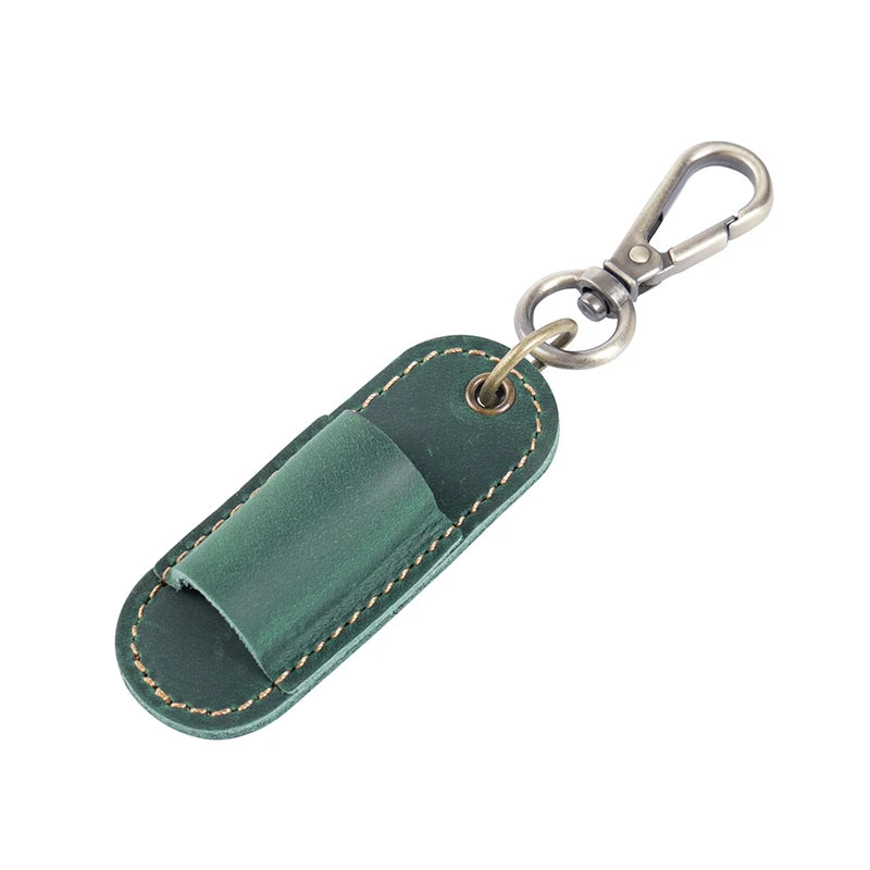 Pen Lanyard Holder Keychain Portable Pencil Protector Clipboard PU Qme Green