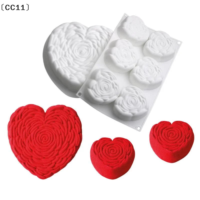 Rose Shape Silicone Cake Mold Mousse Pastry Valentine's Day Party Qme