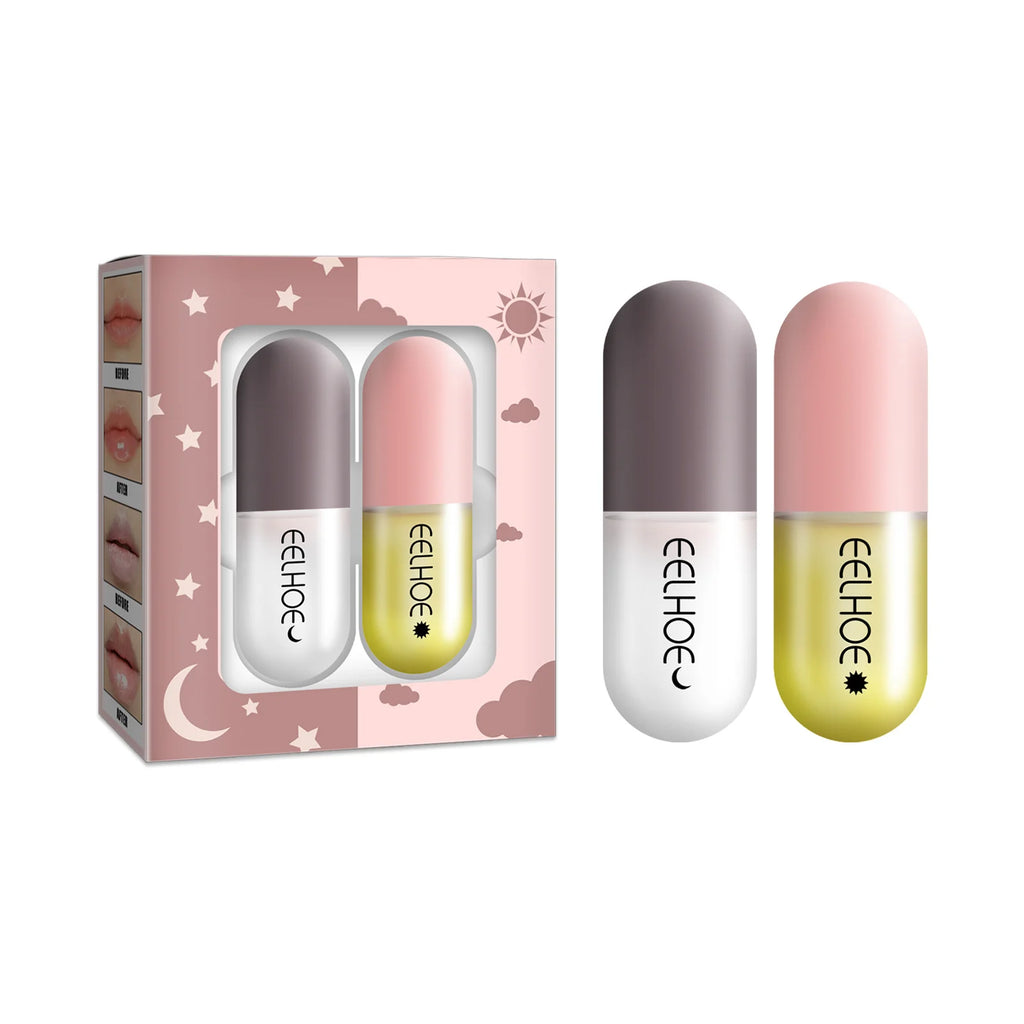 Lip Balm Moisturizing Anti Cracking Lip Fade Lip Lines Hydrating Lip Plumper Anti-drying Increase Elasticity Lipstick Lip Care Qme 1 Set-2pcs