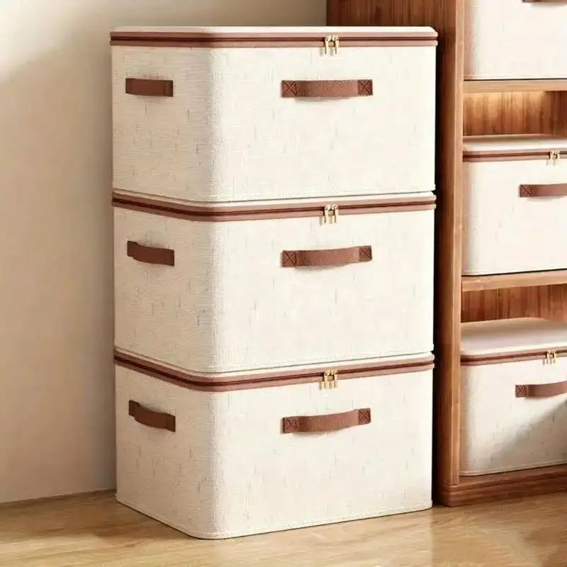 Foldable Clothes Storage Box Zipper Wardrobe Organizer Home Portable Qme