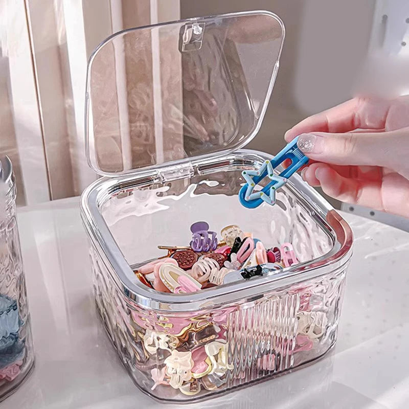 Organizer Storage Box Clear Acrylic Hair Tie Headband Laundry Pods Qme