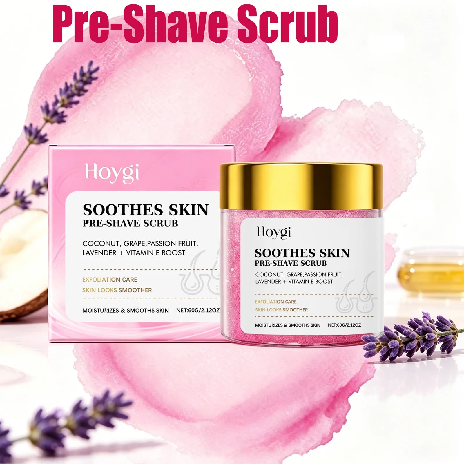 Pre-Shave Scrub Gentle Exfoliating Body Scrub for Smooth Skin Moisturizing Pre-Shave Care for Face and Body Smooths Skin Texture Qme