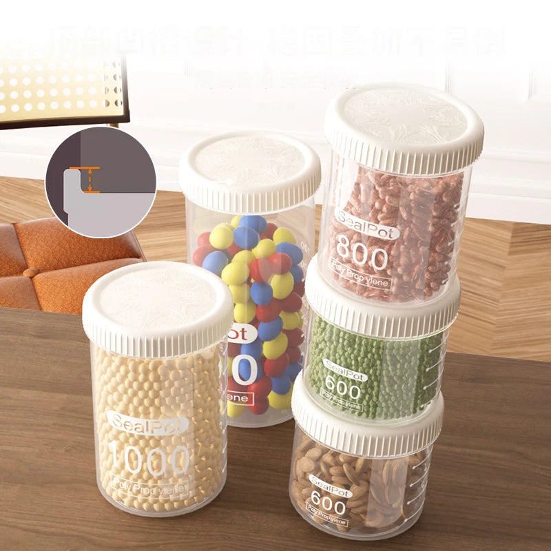 Kitchen Keep Fresh Storage Jar Beans Flour Pasta Grain Sealed Can Qme