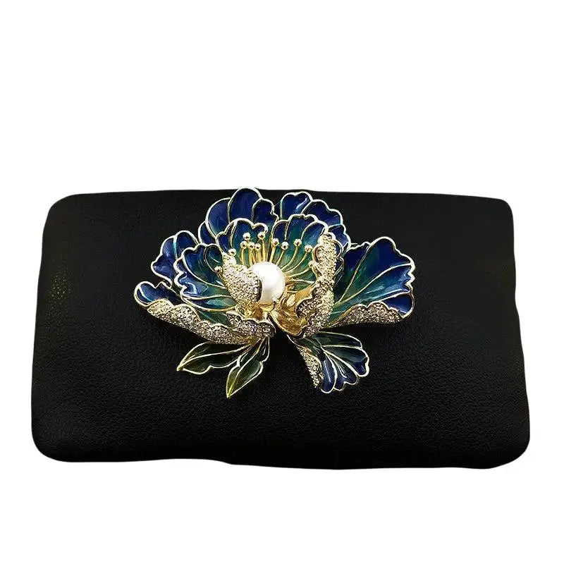 European And American Fashion Retro Alloy Flower Set With Pearl Brooch Chest Flower Qme