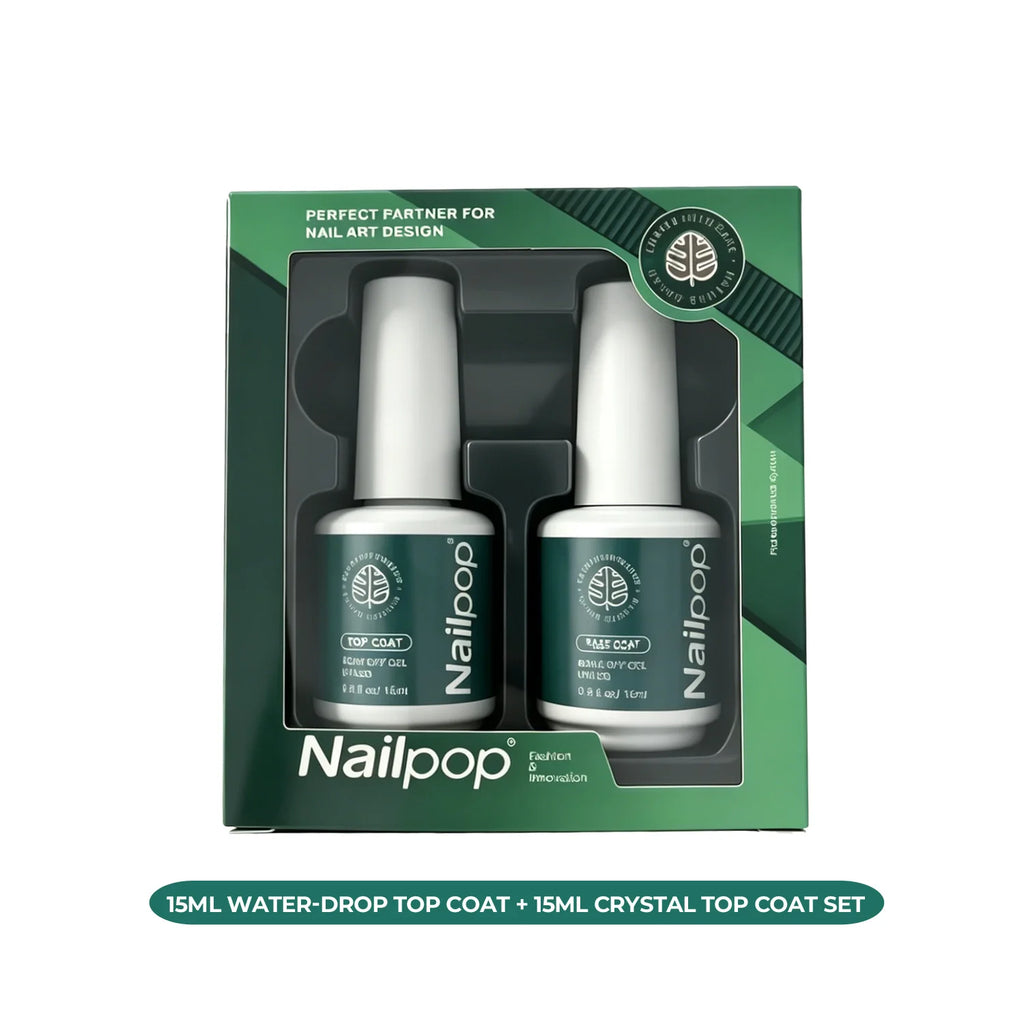 Nailpop HEMA TPO 3D Water Droplet Coat No Wipe Gel 5s Quick Forming Qme WDTP-SET-001-H