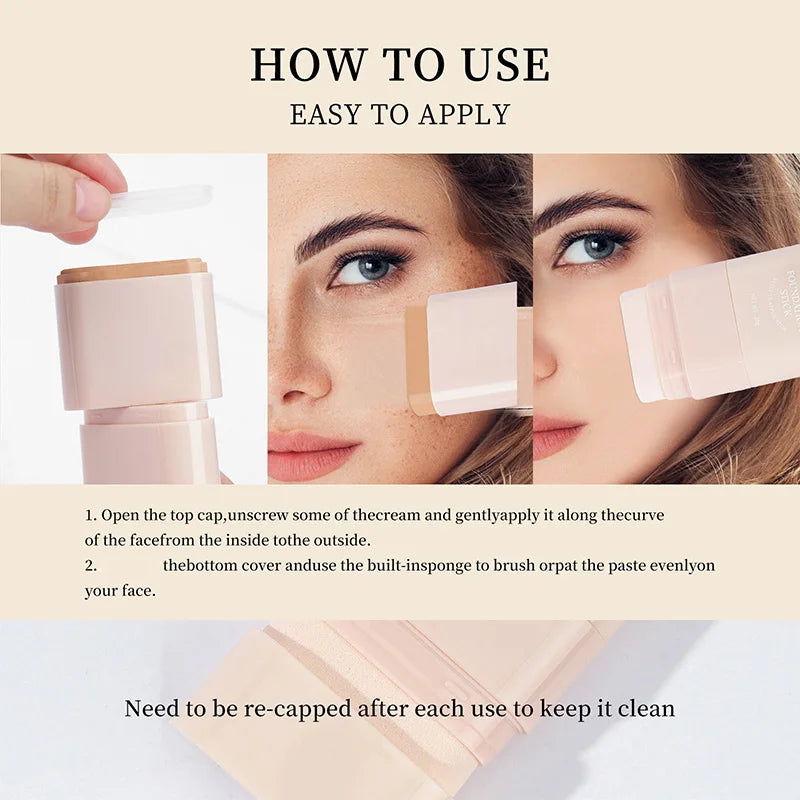 Moisturizing Foundation Make-up Stick Waterproof Concealer Qme