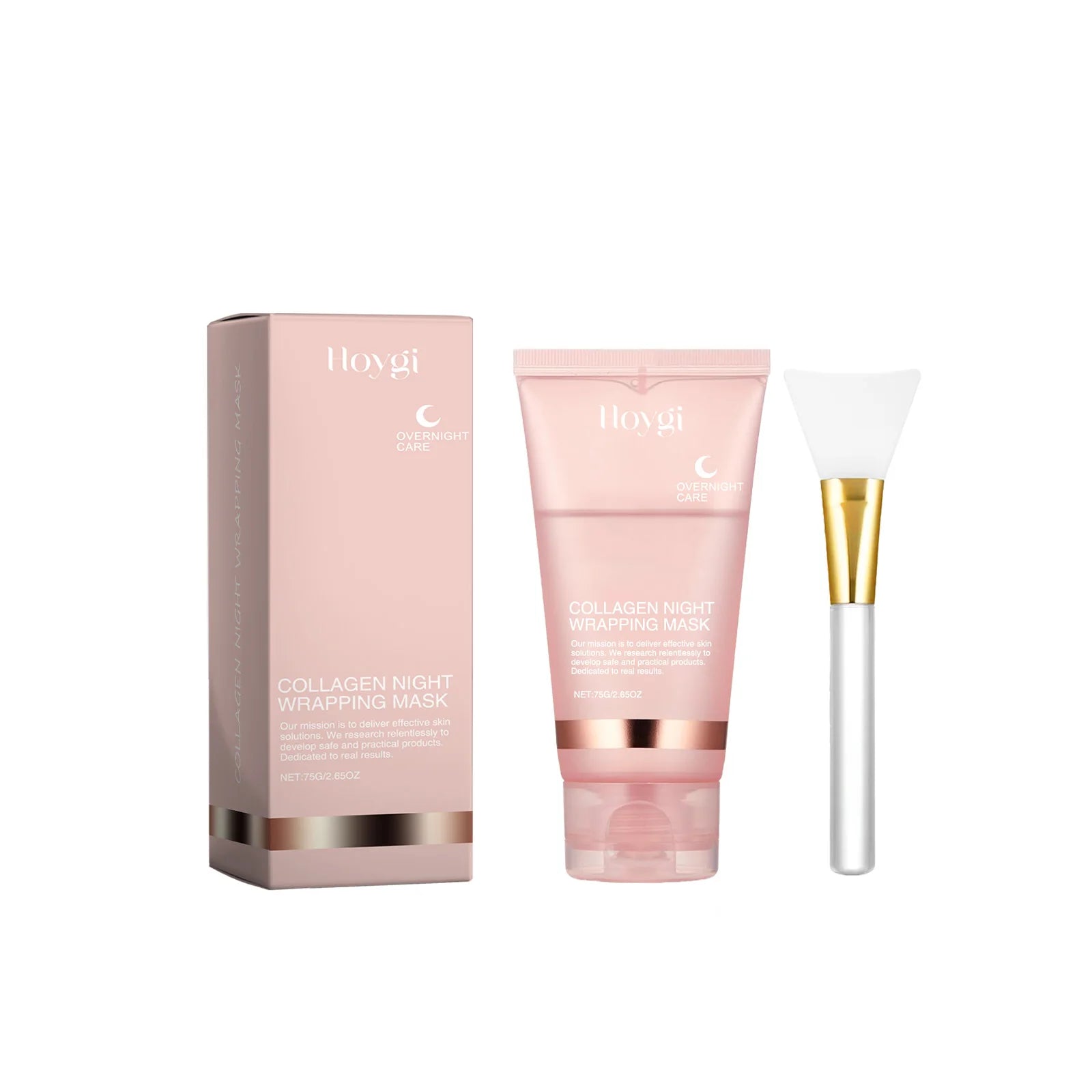 Collagen Night Wrapping Mask Moisturizing Firming Peel-Off Mask Gel Face Deep Cleansing Pores Hydrating Brightening Facial Mask Qme B 1Pcs