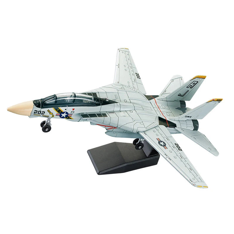 1 72 Scale F-14 Tomcat Fighter Jet Model White Black ABS Plastic Qme