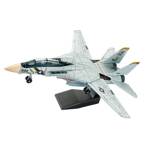 1 72 Scale F-14 Tomcat Fighter Jet Model White Black ABS Plastic Qme