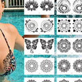 Temporary Stylish Chest Tattoo Stickers Mandala Butterfly Design 10 Qme Default Title