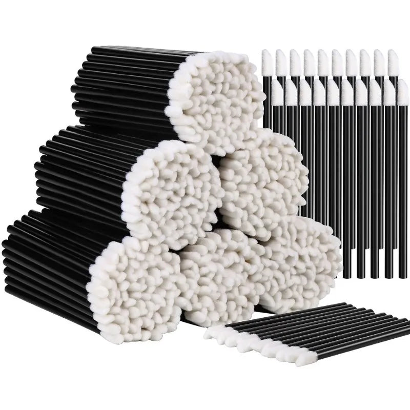 Disposable Lip Lint Applicators Lipstick Testers Wands Makeup Brushes Qme Black