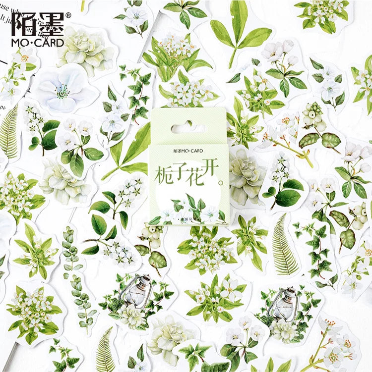 46Pcs/Box Green Forest Series Stickers Aesthetic Stickers Diary Planner Decorative Mobile Stickers Scrapbooking Craft Sticker Qme G
