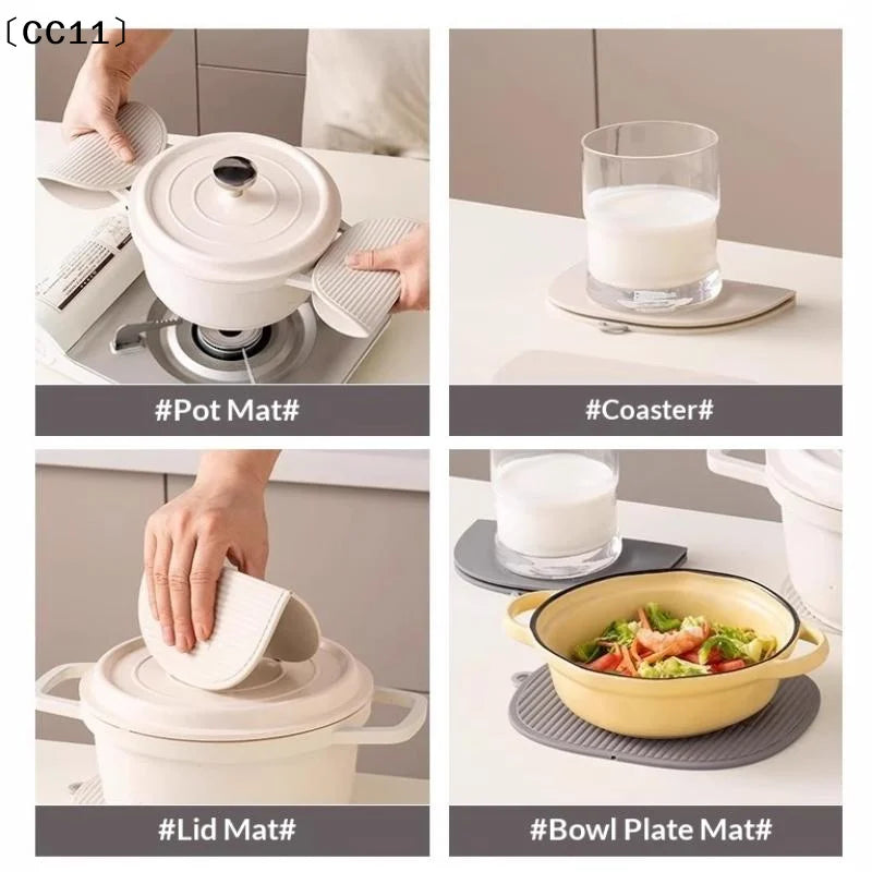 Silicone Trivet Mats Pot Holders Pots Pans Heat Resistant Counter Qme