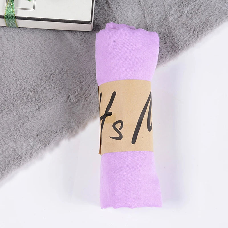 Women Native Windproof Scarf Shawls Wraps Solid Cotton Warm Scarves Qme Light purple