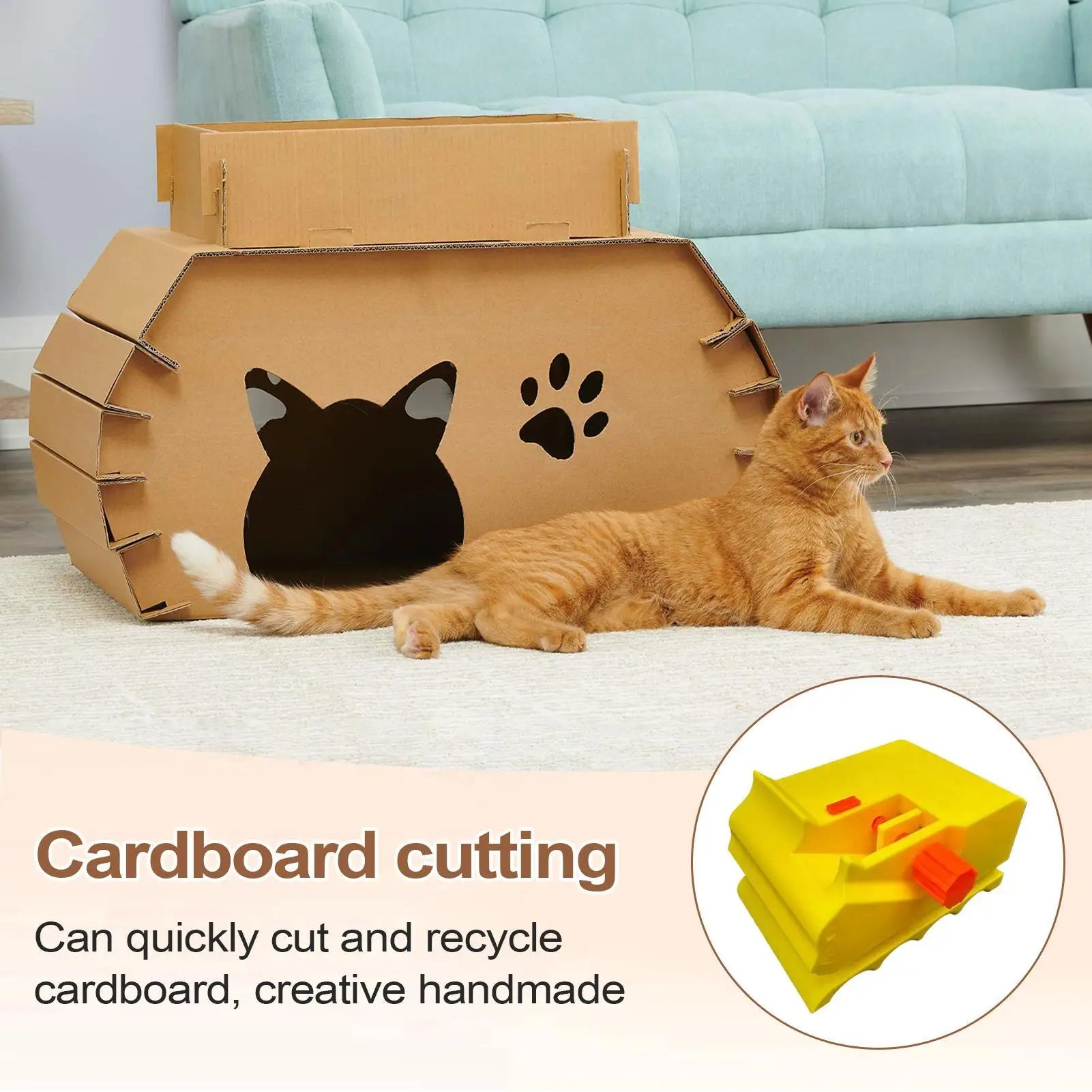 Cat Scratcher Cutter Handheld Cutting Tool Adjustable Cardboard Home Qme