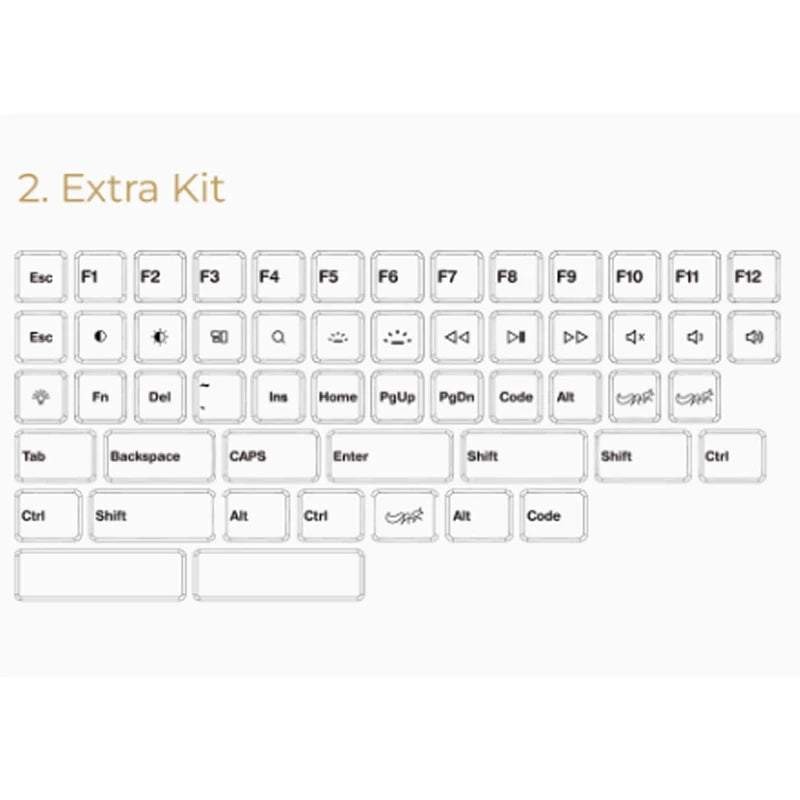 CHOSFOX CFX Low Profile PBT Keycaps for Kailh 1350 Choc Low Profile Switch Mechanical Keyboard Ultra Thin Black Orange Keycaps Qme White EXTRA KIT