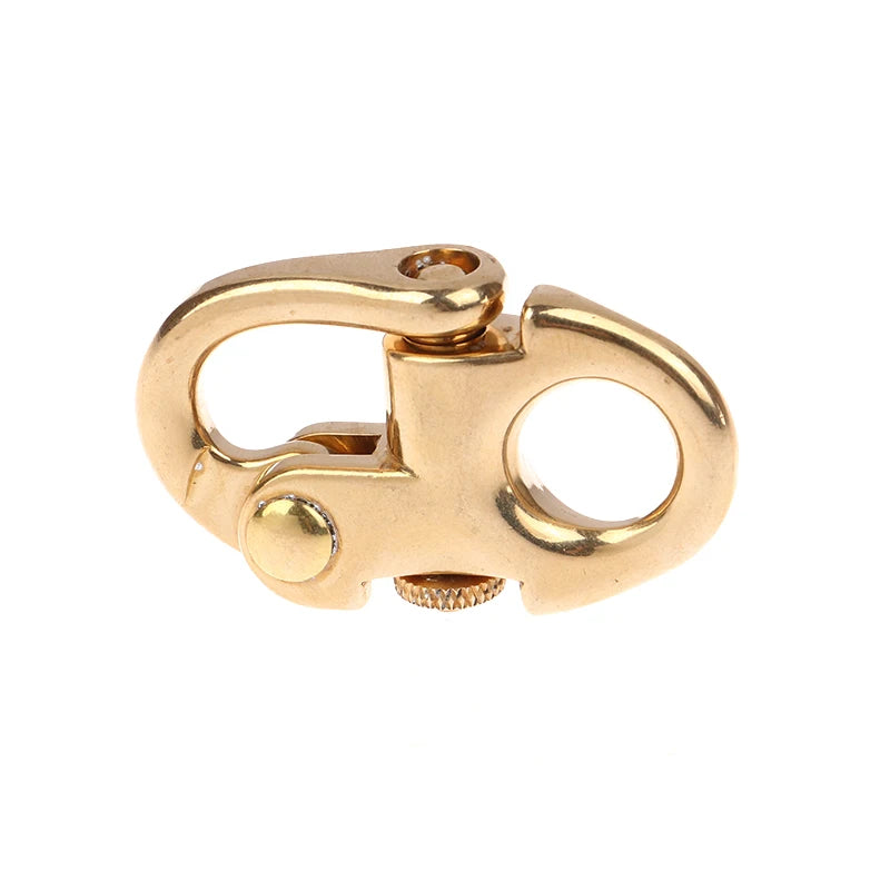 Brass Buckle Clasp Keychain Ring Push Carabiner Spring Clasps Hook Qme