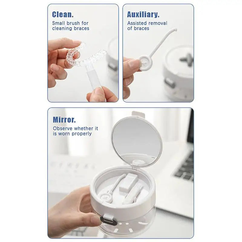Reliable Denture Bath Box Multi-layer Leakproof Lid Peace Mind Qme