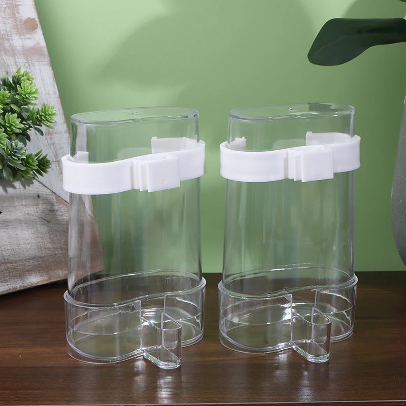 2 Parrot Canary Parakeet Cage Food Drinking Feeding Supplies Plastic Qme TP 4PCS