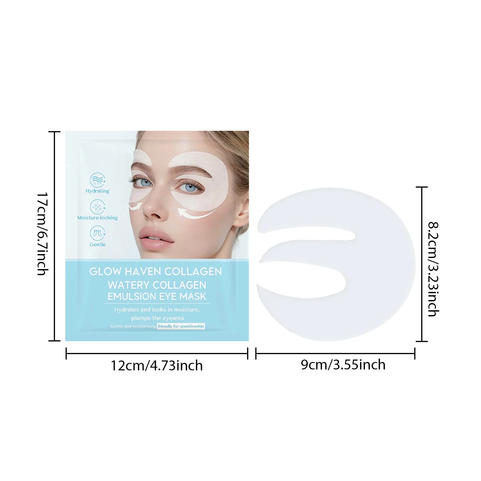 Hydrolyzed Collagen Eye Mask Hydrating Firming Anti-Wrinkle Under Eye Patches Anti Puffiness Dark Circles Soft Eye Contour Skin Qme 1Pcs