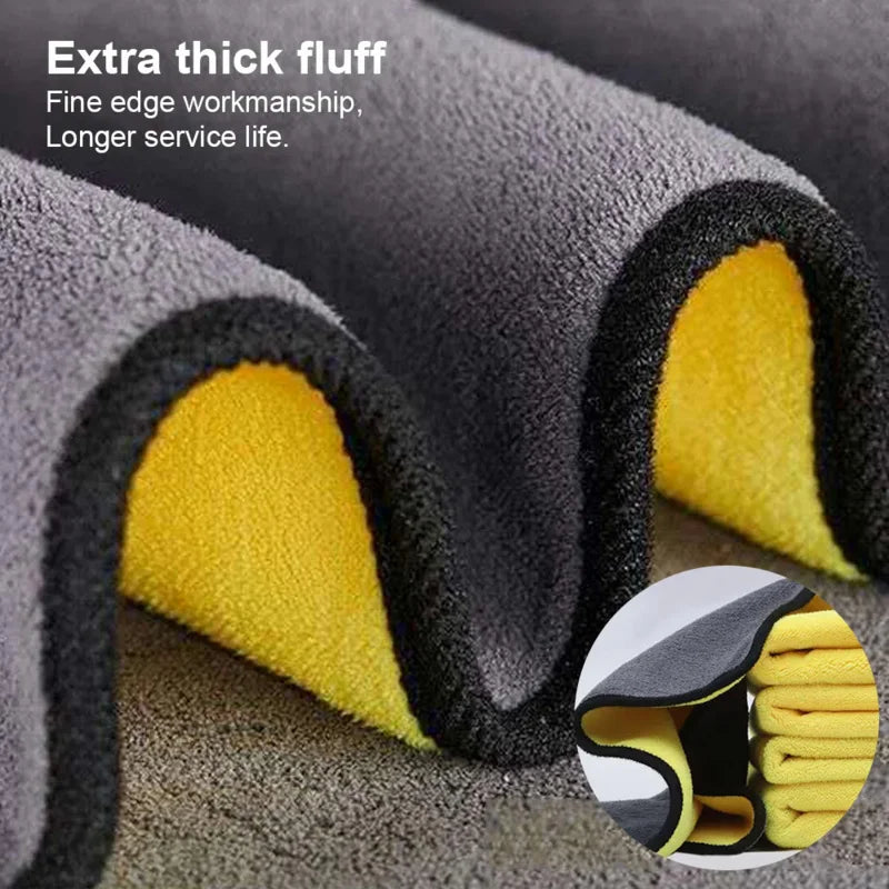 10/5/3/1pcs Thicken Microfiber Car Cleaning Towels Soft Quick Drying Windows Mirrors Wiping Rags Home Double Layer Clean Cloths Qme