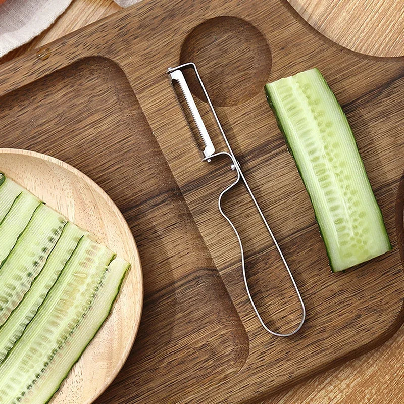Stainless Steel Vegetable Fruit Peeler Multi-function Potato Carrot Peeling Knife Kitchen Gadgets Thickened Handle Easy To Clean Qme
