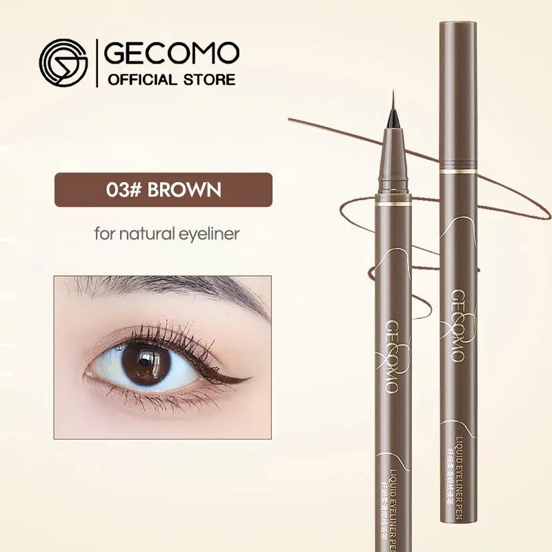 GECOMO Liquid Eyeliner 0.01mm Super Slim Waterproof Quick Dry Long Lasting Color No Smudging Eyeliner Pencil Qme 203025-03