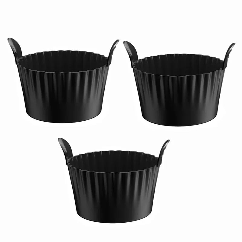 Air Fryer Silicone Egg Mold Thickened Oven-safe Baking Cups Non-toxic Qme 3pcs Black