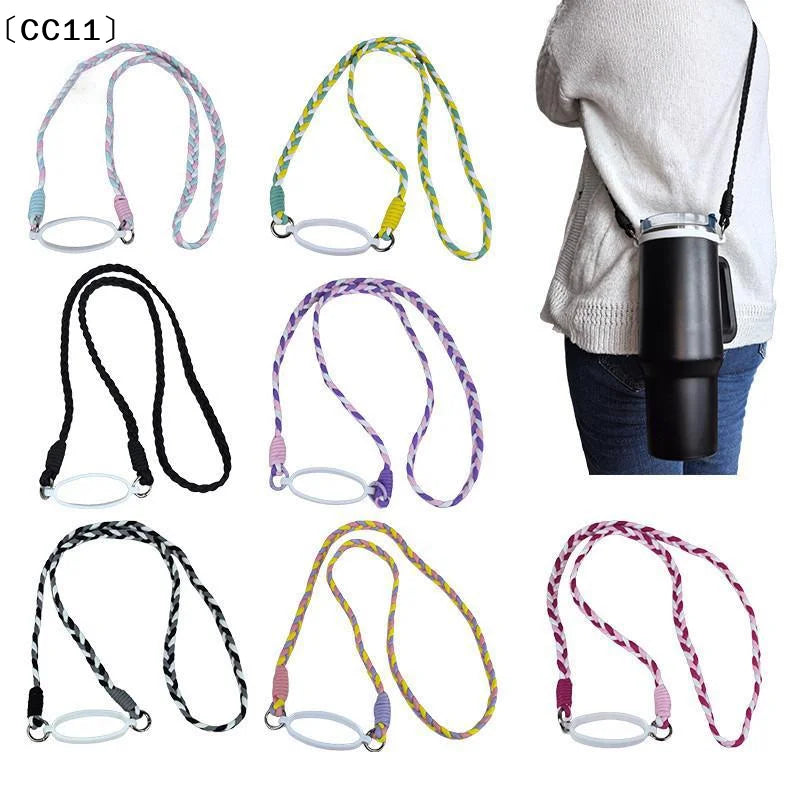 Braided Crossbody Strap Insulated Cups Water Bottle Shoulder Cup Qme