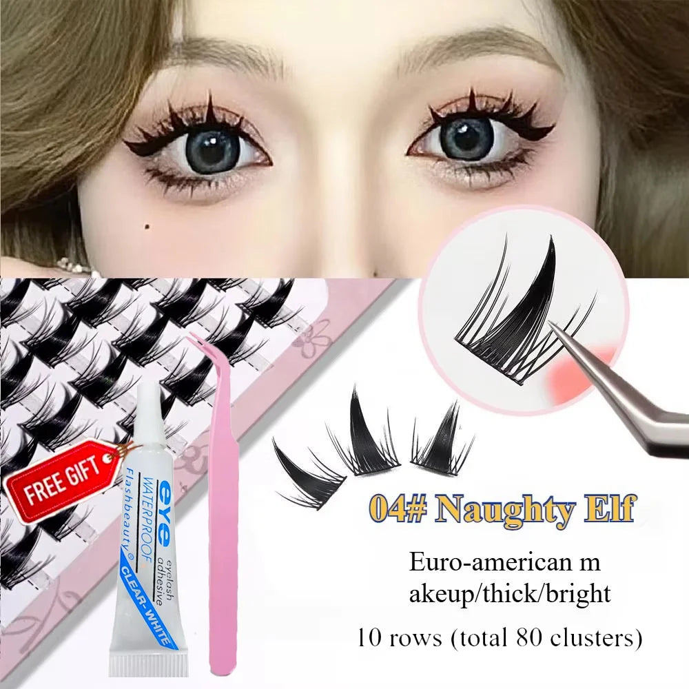 Buy1 Take 1 DIY 3D Cluster False Eyelashes Easy 3-Step Application Qme Naughty elves
