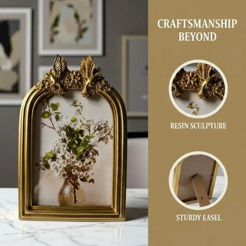 Desk Wall Decoration Oval Photo Frame Small Retro Hanging Creative Qme