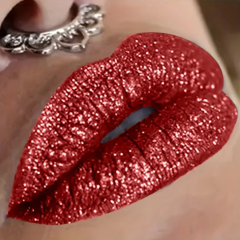 Shimmering Lip Gloss High-pigment Smudge-resistant Brown Purple Red Qme 10