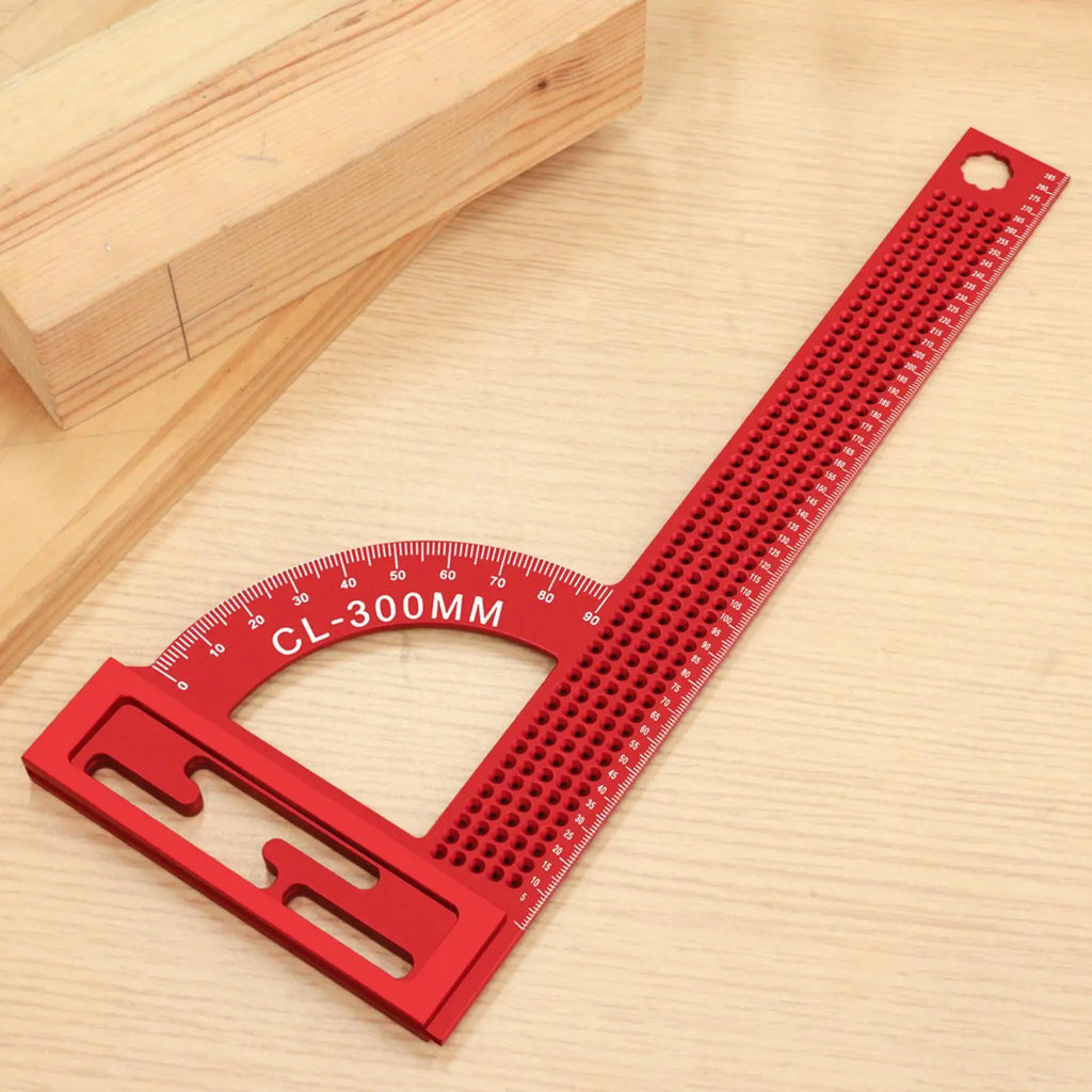 Woodworking Tools Aluminum Alloy Right Angle Metric Ruler Wood Qme