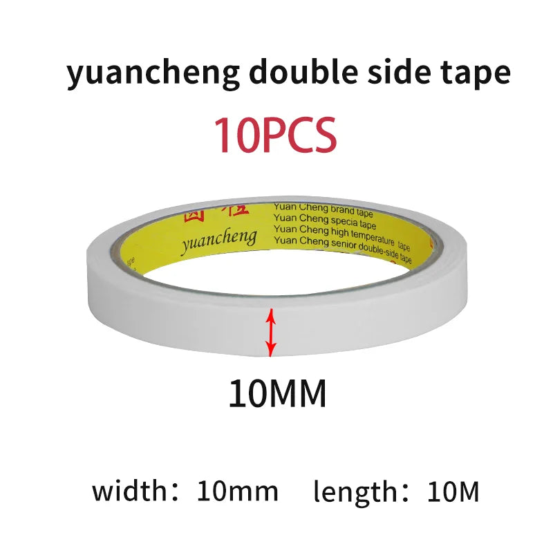 10M Ultra-thin Double-Sided Tape Super Strong Hand-Tearable High-Adhesive Tape 5-40mm Width for Household And Office Use Qme 10PCS 10M 12mm