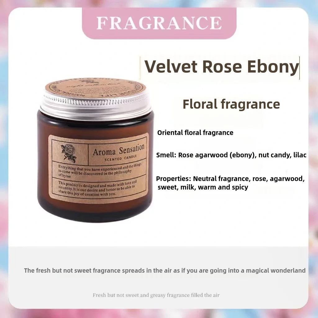 Scented Candles Smokeless Soy Candle Essential Oil Aromatic Candle Luxury Decoration Candle Wedding Gifts Party Home Decoration Qme Velvet Rose Ebony