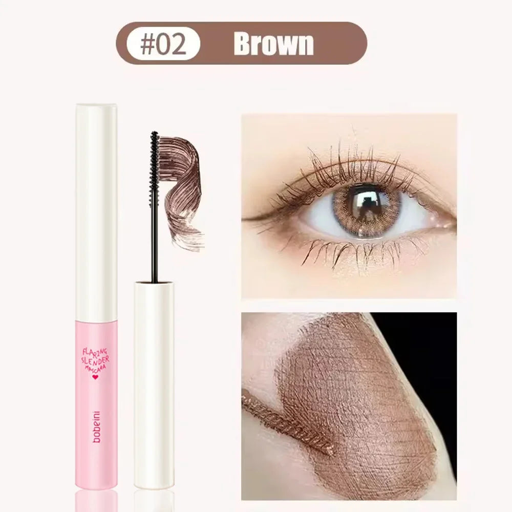 Silk Fiber Matte Mascara Makeup Ultra-Fine Brush Lengthens Eyelashes Waterproof Fast Dry Brown Black Curling Mascara Comestic Qme