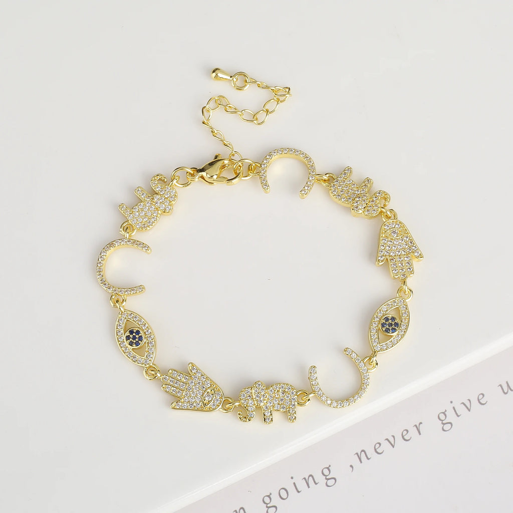 8 Style New Design Hot Sale Zirconia Lips Animal Butterfly Alphabet Combination Bracelet Luxury for Women Party Jewelry Gift Qme 9