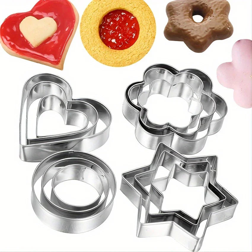 Set Of 12 Stainless Steel Cookie Mold Cookie Cutter Qme