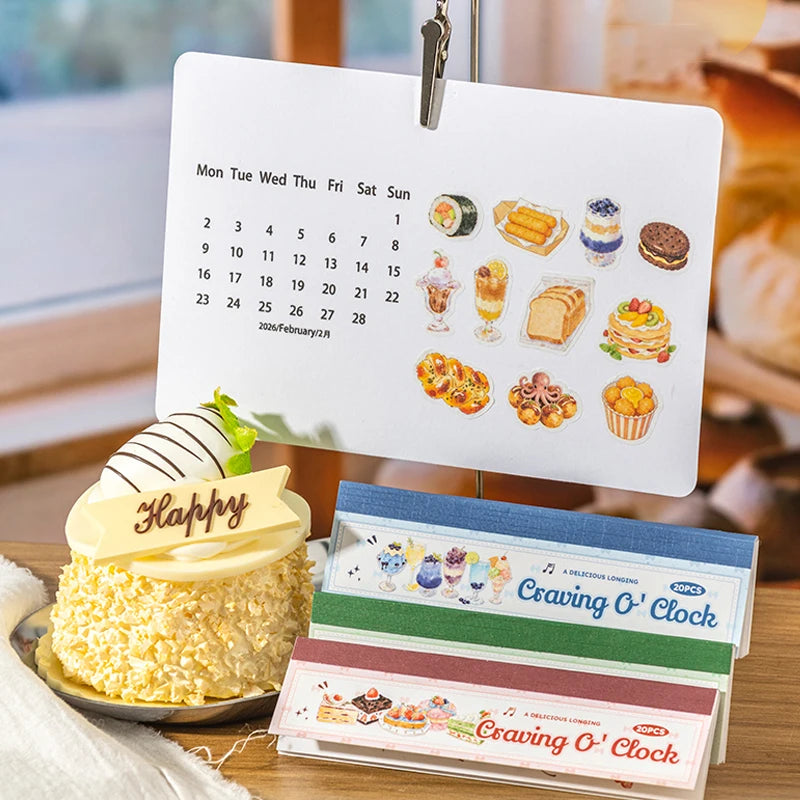 2 Books Warm Tone Food Stickers Multi‑Purpose Decorative Stickers, Assorted Patterns, Ideal for Scrapbooking Foodie CraftS Qme