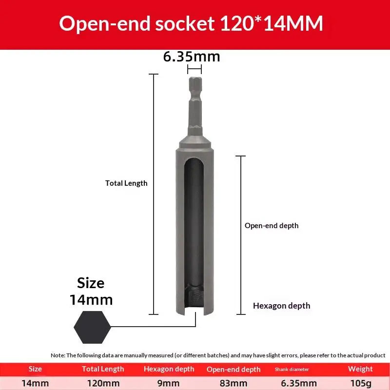 8- Extended Opening Sleeve Electric Screwdriver Socket Head Hexagon Qme 14x120